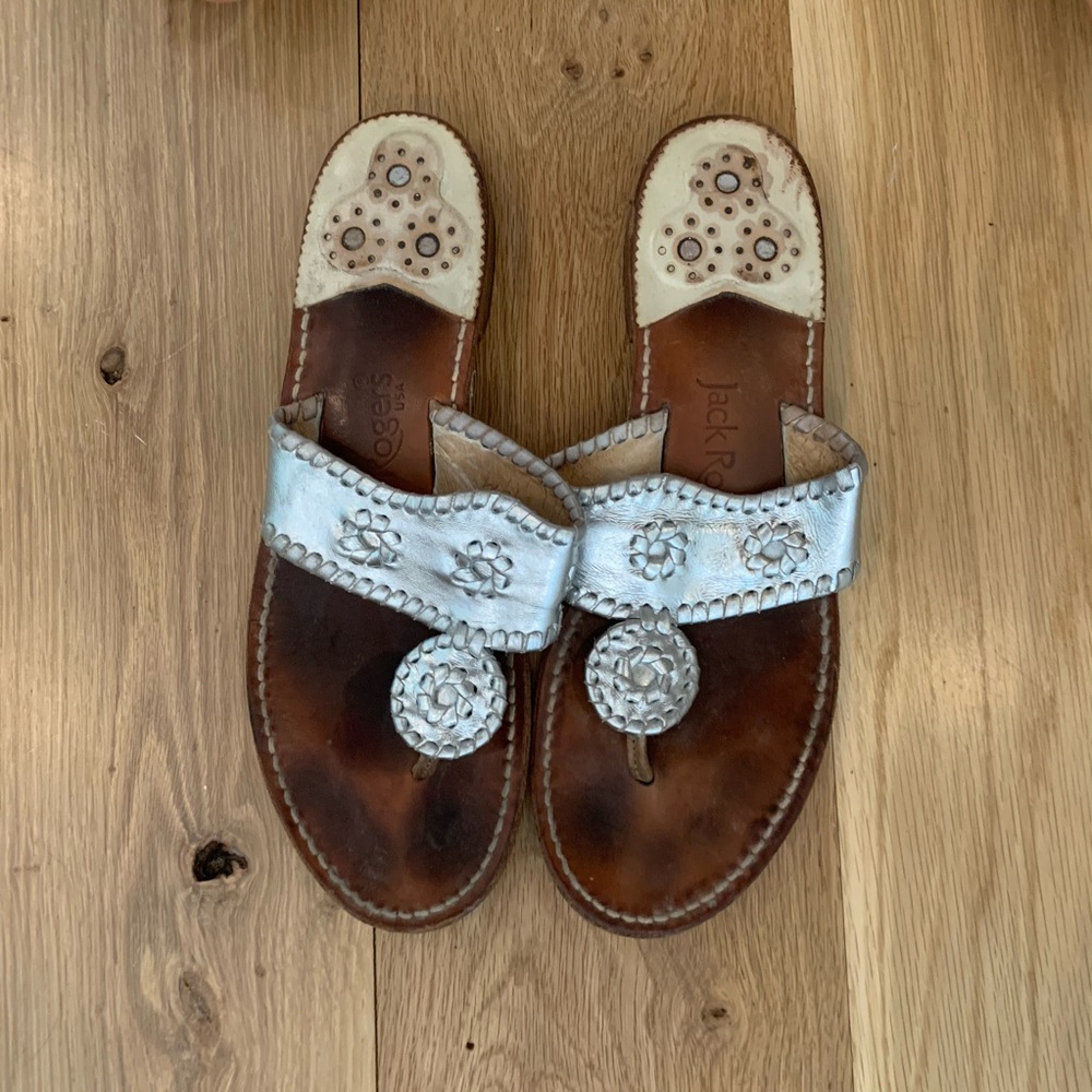 Jack Rogers silver women’s sandals size 9.5
